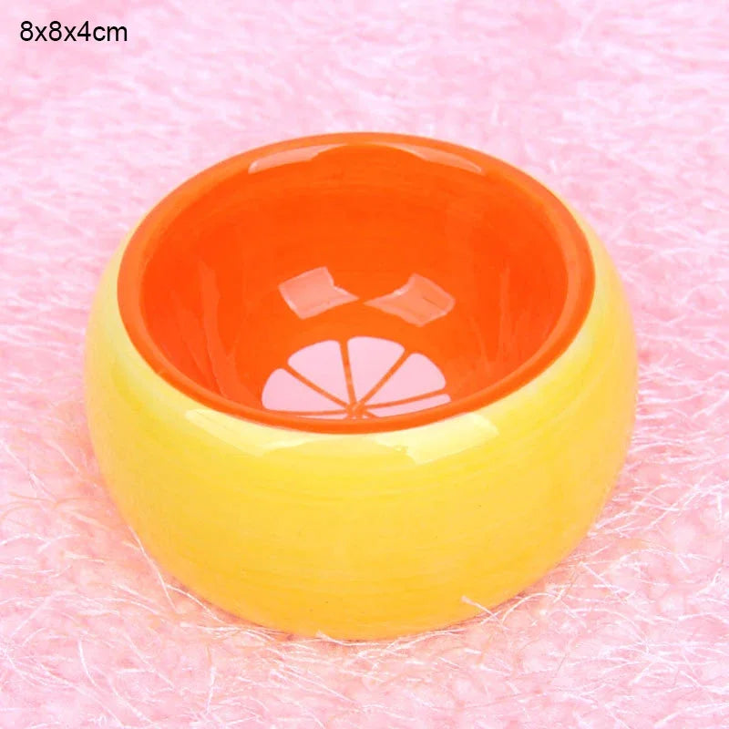 Hamster Ceramic Feeder Bowl