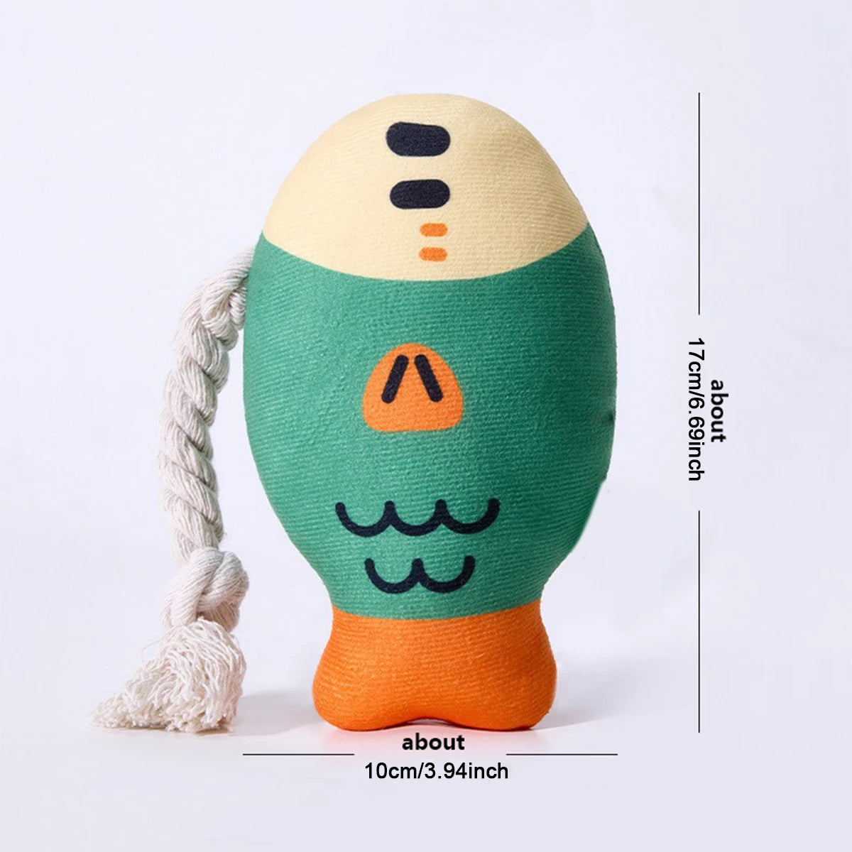 Gilly Plush Fish with Rope - FurryFinds