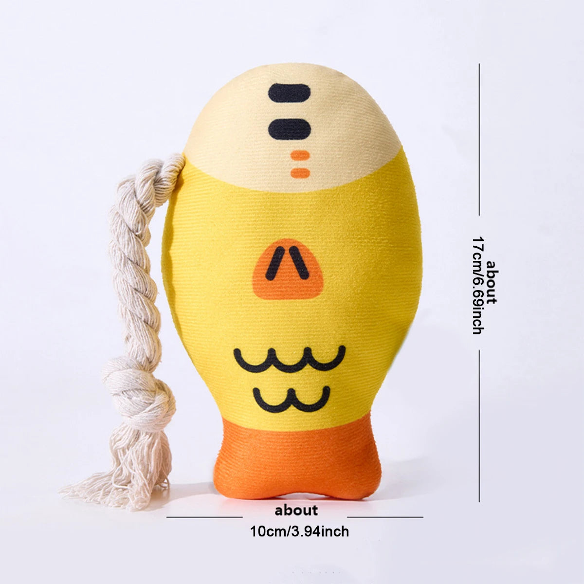 Gilly Plush Fish with Rope - FurryFinds
