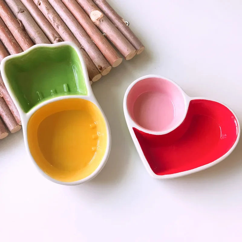 Hamster Ceramic Feeder Bowl
