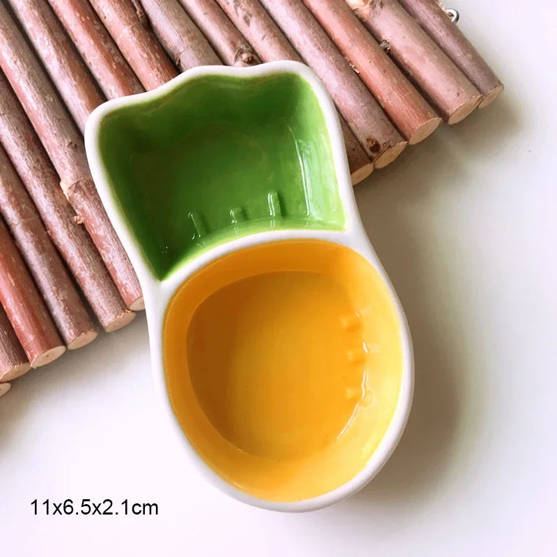 Hamster Ceramic Feeder Bowl